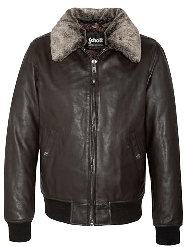 Schott Blouson Pilote Schott en cuir ref_35836 Marron - 3XL