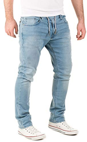 WOTEGA Noah - Pantalón Jogger de Mezclilla para Hombre - Sweat Jeans - Jogger Vaquero Slim Fit para Hombres, Azul (Blue Shadow 3R4020), W32/L34