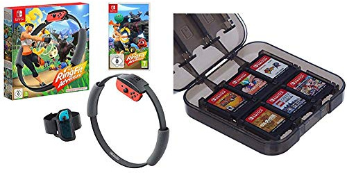 Ring Fit Adventure - [Nintendo Switch] & Amazon Basics - Aufbewahrungsbox f√ºr Spiele der Nintendo Switch - Schwarz
