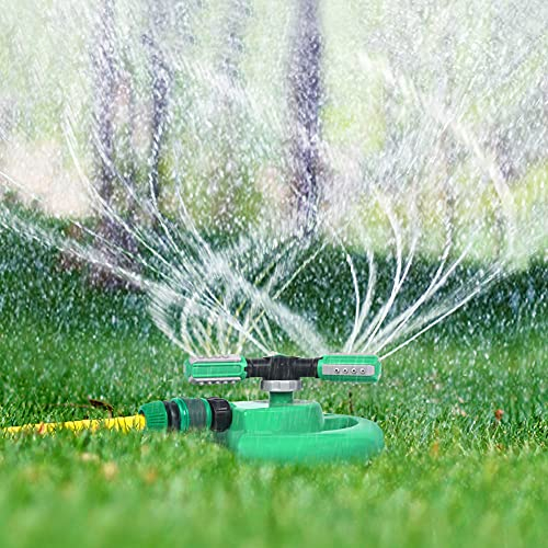 Hinastar - Aspersor de césped automático, aspersor de agua de jardín, sistema de riego de rotación de 360 grados con cobertura de 3600 pies cuadrados para patio, césped y jardín (36 unidades)