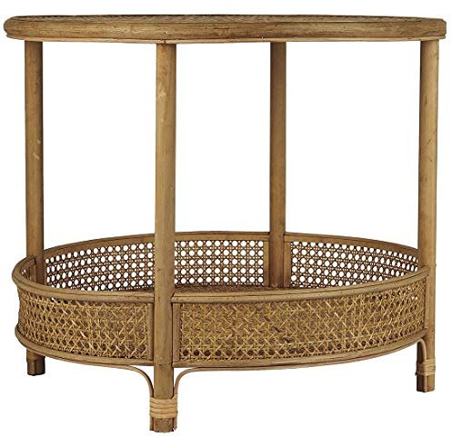 IB Laursen Großer runder Rattan-Tisch mit 1 Ablage.