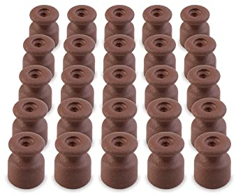 Amarcords - Fermacavo grandi con viti e tasselli. 25 isolatori vintage in porcellana colorati per installazioni di cavi treccia a parete colore CORTEN