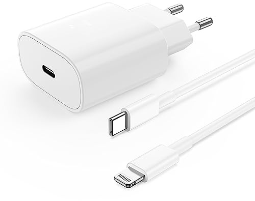 Gyusity iPhone Ladegerät, 25W Ladegerät USB C mit iPhone Ladekabel 2m, Schnellladekabel iPhone, Fast Charger Adapter Netzteil Stecker mit Kabel für iPhone 14/13/12/11/Plus/Pro/Pro Max/SE/iPad Pro