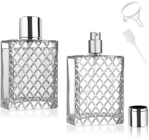 Delsen 2 Pezzi Atomizzatore di Profumo 100 ML Bottiglia di Profumo da Viaggio,Atomizzatore Cristallo Traslucido Nebulizzatore Profumo per Viaggiare,Festa,Vita Quotidiana