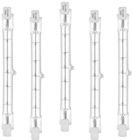 Lampadina alogena regolabile ecologico R7S 118mm, 400W=500W, 230V 7750LM bianco caldo T3 J118 faretto alogeno lineare per illuminazione (5 confezioni)