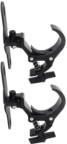 Tachiuwa 2Pcs Stage Light Clamps, Adjustable Stage Hook Clamp, Theatre Heavy Duty Clamp Stage Light Clamp, Anti-skid Rotation Lighting Fixture Truss Clamp for Spots Lights Stage, Style A Black