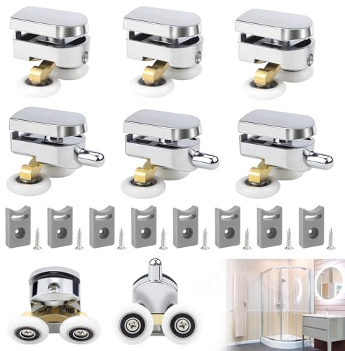 Rotelle Box Doccia 8 Set Rulli Per Porta Doccia Diametro 25 mm Ruote per Box Doccia Scorrevole Accessori con vite per Porte Della Doccia Scorrevoli in Vetro (4 Rulli Superiori e 4 Rulli Inferiori)