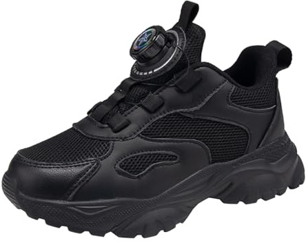 Chaussures de randonnée hautement imperméables et respirantes en maille d'automne - Boucle rotative - Lacets réglables - Moyennes et grandes - Chaussures de sport décontractées pour enfant - Baskets