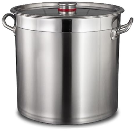 Olla de acero inoxidable con tapa, utensilios de cocina saludables, pulida, resistente, de inducción, ideal for uso doméstico y comercial.(25L)