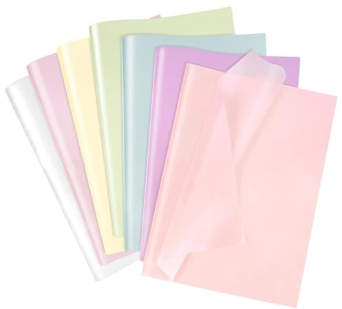 KEQAR 70 Fogli Carta Velina, per Fai da Te, Pasqua, Compleanno, Matrimonio, Vacanze, Decorazioni, Festa, Festival (50 x 35 cm) (7 Colori)