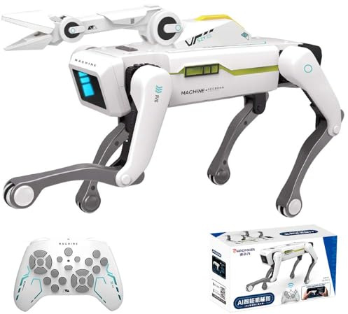 Teeggi 8008 Robot hund fjärrstyrd leksak för barn 3–12 år, kan programmeras, dans, musik och interagera, programmerbar robotleksak