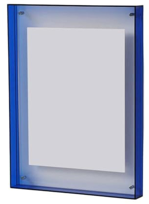 Eawfgtuw Acryl-Bilderrahmen, 16 x 21 cm, transparentes Design für Heimdekoration, Wand oder Desktop-Display, fluoreszierendes Rot für Blau, Orange, Transparent, Grau (Blau)
