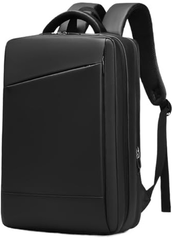 PADGCNOR Multifunktionell affärsryggsäck herr vattentät 15,6 tum laptopryggsäckar USB notebook skolväska sport resa skolväska, Svart 2053, En storlek