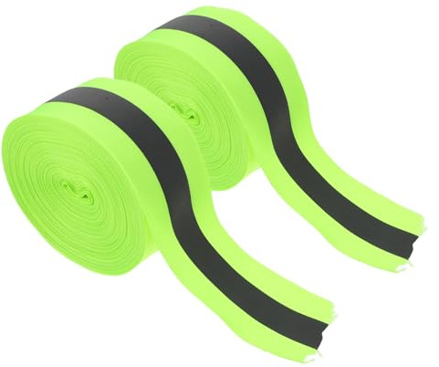 Milisten 2pcs Reflective Safety Fabric Strips 2cm Silver Multi-Function Reflective Ribbon for Clothing Sewing Supply Raincoat Backpack Visibility Gear