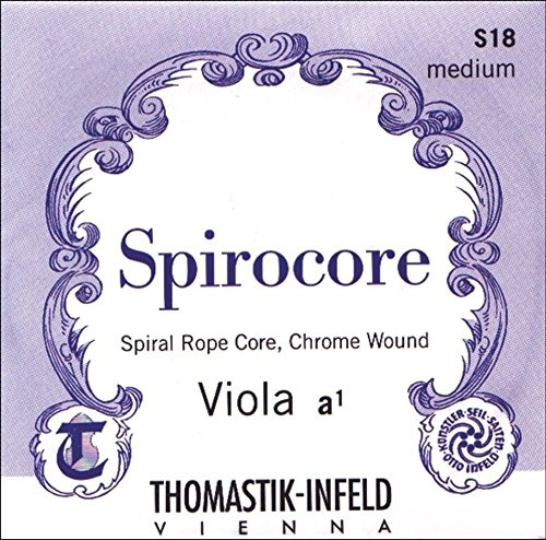 Thomastik Cuerda para Viola 4/4 Spirocore - cuerda Re núcleo en espiral entorchada acero cromo, blanda