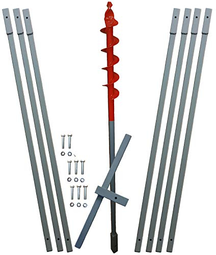 8m Erdbohrer mit 50mm Bohrkopf -VERLÄNGERBAR- auch als Brunnenbohrer, Handerdbohrer, Erdlochbohrer, Brunnenbohrgerät, Pflanzbohrer, Zaunbohrer, Pfahlbohrer UVM. einsetzbar ! …