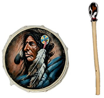 30cm Grosse Schamanentrommel Indianer Gemalt Rahmentrommel Bodhran Drum Djembe