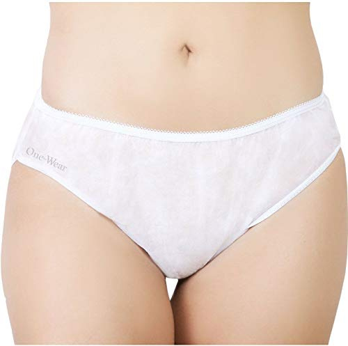 One-Wear Disposable Underwear Women, Maternity Knickers, White (L) 5 Pack