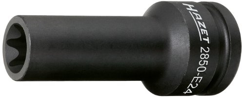 HAZET Kraft-Steckschlüsseleinsatz 2850-E20, 3/4 Zoll (20 mm) Vierkant | 3/4 Zoll (20 mm) Vierkant hohl, Antrieb 3/4 Zoll (20 mm) Vierkant hohl, Abtrieb Außen TORX Profil, Chrom-Vanadium-Sonderstahl