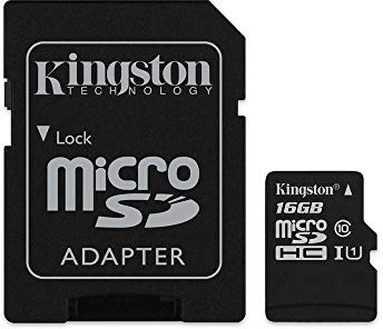 Kingston SDC4/16GB - Tarjeta de Memoria microSDHC de 16 GB, Color Negro