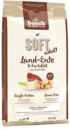 bosch HPC SOFT Land-Ente & Kartoffel | halbfeuchtes Hundefutter für ausgewachsene Hunde aller Rassen | Single Protein | grain-free | 1 x 12.5 kg