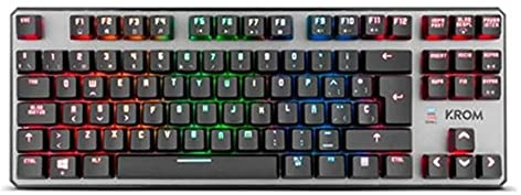 KROM Kernel TKL - Teclado Gaming mecánico, sin Teclado numérico, iluminación LED RGB, silencioso, Layout Español