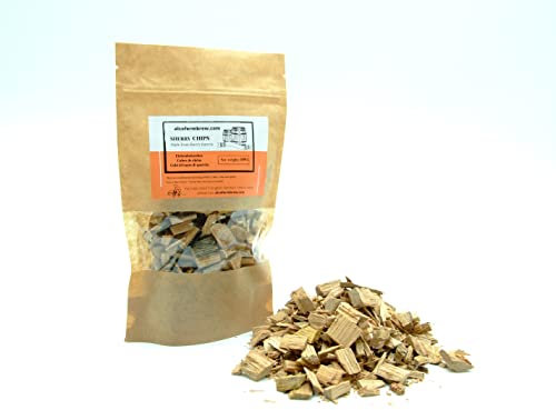 Eichenholzchips Sherry 100g - aus Sherry-Oloroso Fässer | Räucherholz | Eichenholz Chips | Holzspäne | Holzfässer