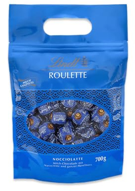 Lindt Schokolade ROULETTE Kugeln Nocciolatte | 700 g | Vollmilchschokolade mit einer ganzen Haselnuss eingebettet in Haselnusscreme | Pralinengeschenk | Schokoladen Großpackung