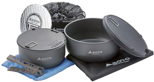 SOTO Navigator Kochset Schwarz - Langlebiges kompaktes Aluminium Kochset, Größe One Size - Farbe Black