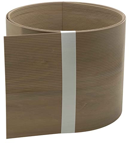INTRA-TEC Design-Zaun-Sichtschutzstreifen Holzdekor Caramel Oak - 10 Stück aus Hart-PVC 252x19 cm für Doppelstabmattenzäune, Holzoptik