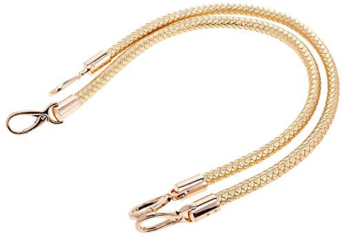 POFET Paar DIY Umhängetasche Ersatzgriff Geflochtene Seil Handtasche Gurt - Golden
