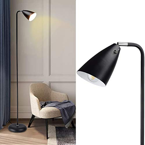 Depuley LED E14 golvlampa, vridbar 360°, vintage golvlampa barnrum med vippbrytare, max. 15 W, 1 glödlampa golvlampa, järn lä för studio kontor sovrum vardagsrum växt