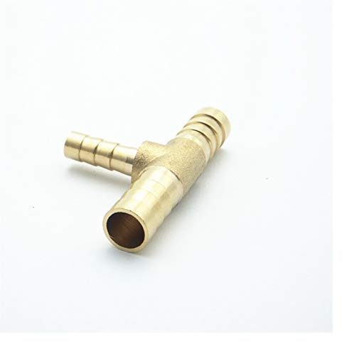 JINchao-Messing Schlauchtülle T Typ Reduzierung Schlauchkupplung Messing Barbed Rohr Rohrfitting, Stecker-Adapter 4mm 5mm 6mm 8mm 10mm 12mm 14mm 16mm, , Armaturen reparieren ( Color : 6 8 6mm OD )