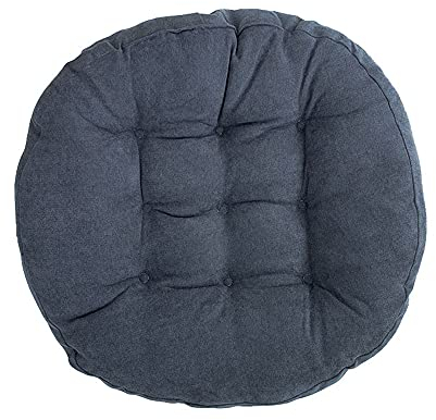 Morbuy Platz/Runde Form Stuhlkissen, Baumwolle Leinen Dicke Polsterung Sitzkissen für Gartenstuhl Bequeme Atmungsaktiv Indoor Outdoor Stuhlauflage (55cm,Grau 1)