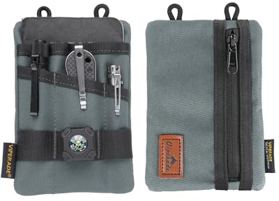VIPERADE VE1 EDC Tool Pocket Organizer, Small EDC Pouch with 5 Pockets, Small Multitool Organizer Pouch Nylon Tool Sheath for Flashlight Multitools Pen Notebook