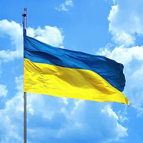 Ukraine-Flagge, 90 x 150 cm, Outdoor-Flagge, Hausbanner – Premium-Flagge mit Messingösen, hochwertiges Polyester, lebendige Farben, lichtbeständig (Ukraine-Flagge)