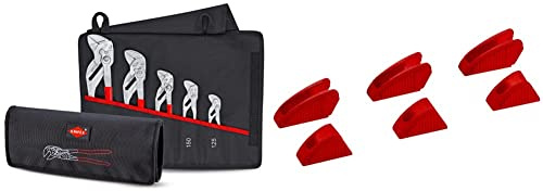 Knipex Zangenschlüssel-Set 5-teilig 00 19 55 S4 & Schonbacken für Zangenschlüssel 86 XX 180, 3 Paar, 86 09 180 V01