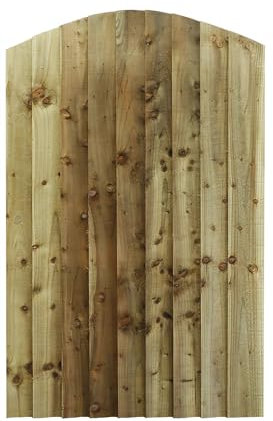 Made to Measure 5ft Wooden Garden Gate, Custom Feather Edge Semi-Braced Arch Top Treated Timber Door for Outdoor Pathway Home Access, MAX 150cm High x MAX 90cm Wide