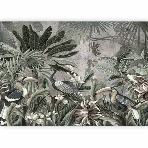 murando PREMIUM Carta da parati Foglie tropicali 400x280 cm Fotomurali in TNT Murale alla moda Decorazione da Muro XXL Poster Gigante Design Cameretta Carta per pareti Giungla Uccelli a-C-10009-a-a