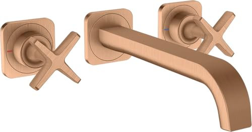 hansgrohe Axor Citterio E 3-Loch Waschtischarmatur Unterputz mit Rosetten für Wandmontage, Farbe: Brushed Bronze