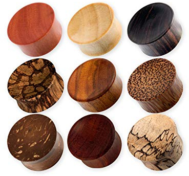 Fly Style Ohr Plug aus Holz - Flesh Tunnel Natur-Piercing Schmuck
