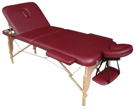 Polironeshop Venere lettino in legno pieghevole per massaggi estetista tattoo (Bordeaux)