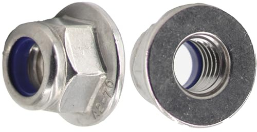 OPIOL QUALITY® Flanschmuttern M3 (5 Stück) selbstsichernd ohne Sperrverzahnung aus Edelstahl A2 DIN 6926 Flansch Sicherungsmuttern Polyamid-Klemmteil Klemmmuttern Selbstsichernde