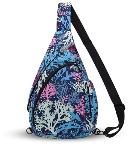 HUA ANGEL Brusttasche Crossbody Bag Damen Stylisch Breiter Gurt Leichter Rucksack Klein Wasserdicht Umhängetasche für Jungs Mädchen Outdoor Reisen Sportlich Arbeit Laufen