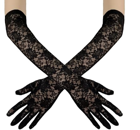 BRYCTSISEN Womens Long Lace Gloves Opera Elbow Gloves for Halloween Party