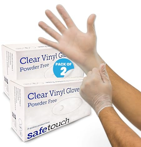 Just Health Disposables Clear Vinyl Gloves, XL, 200ct - Food Safe
