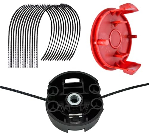 Bosch F016800431 Trimmer Line, Replacement for Bosch Grass Trimmer AFS 23-37 Brush Cutter, 37cm x 3.5mm Strimmer Line with F016F04841 Spool Cover, F016F04839 Cutting Head (12pcs)