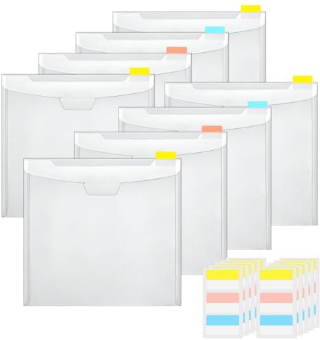 Papieraufbewahrung für Scrapbooks, transparent, 30,5 x 30,5 cm, mit Haftindex-Tabs, für Kunst und Handwerk, Scrapbook-Papier-Organisation