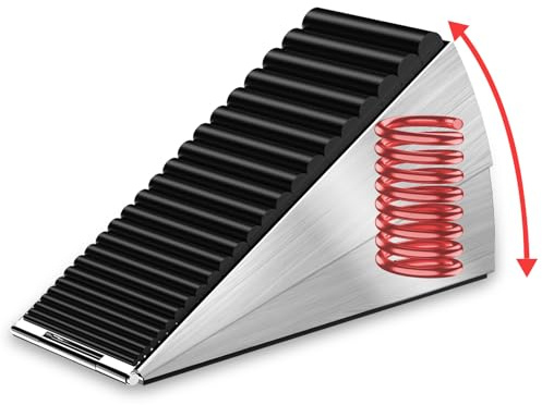 AIMAXINKE Türstopper für die Unterseite der Tür - großer Feder-Türstopper, robuster Türstopper, 7,6 cm hoch, verstellbar, Metall, starker Gummigriff, passend für Teppiche, Fliesen, Zuhause, Schule, +