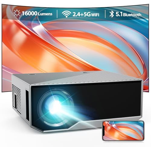 ZDK Projecteur 5G WiFi modèle 2024 Full HD 1080P, 20000 lumens Vidéoprojecteur Home Cinema Compatible avec Smartphone/Clé TV/Boîte TV,GC05A-HPFR-V01